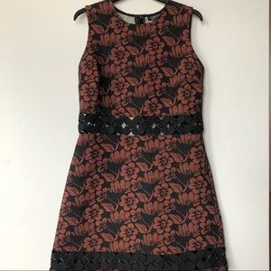 TOPSHOP Cut Out Tapestry Mini Dress